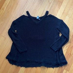 Black open shoulder sweater